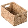 Vintiquewise Storage Basket, Beige, Water Hyacinth, 13.8 in L x 9.45 in W x 7.1 in H QI003544.M